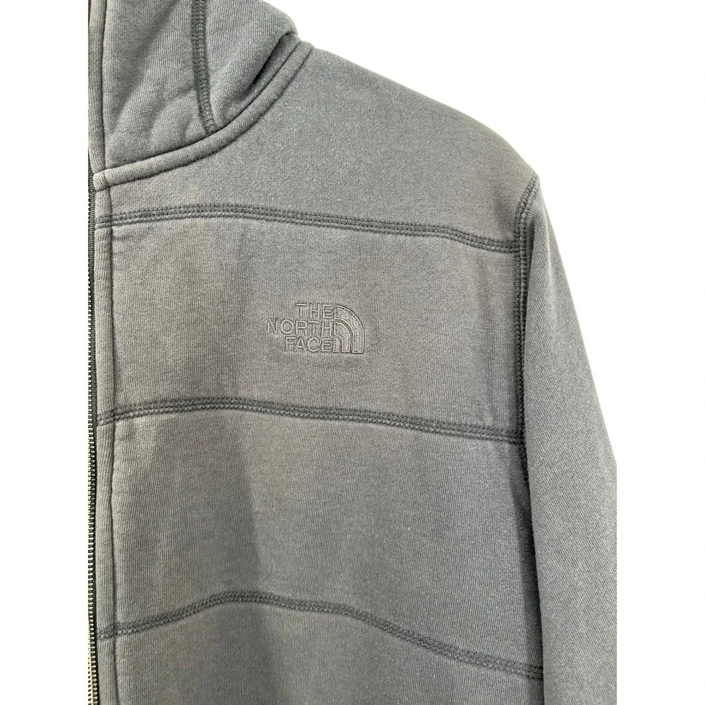 The North Face‎ Mens Sherpa Lined Full Zip Hoodie Gray Horizontal Stitch XL